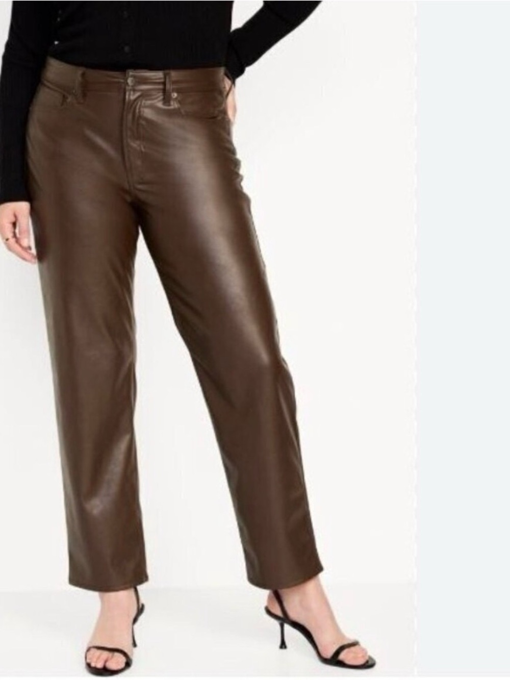 Old Navy Faux Leather Pants in Dark Brown